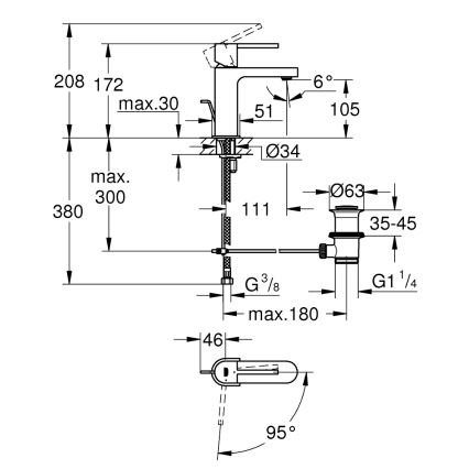 GROHE 23870003 - Umyvadlová baterie PLUS velikost S lesklý chrom