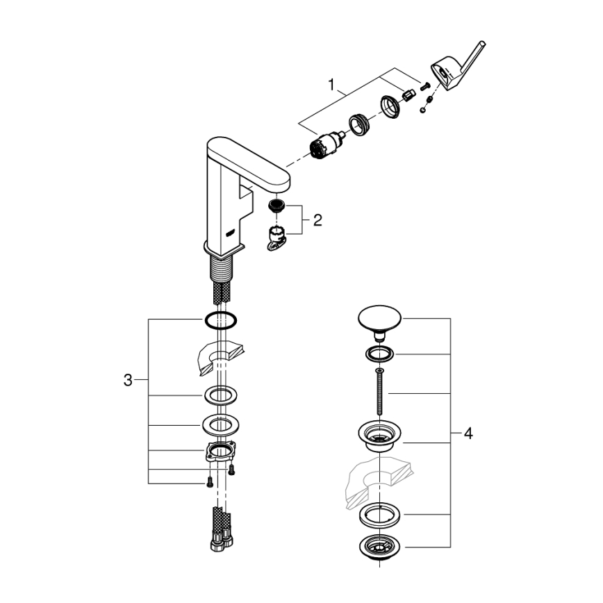 GROHE 23872003 - Umyvadlová baterie PLUS M lesklý chrom