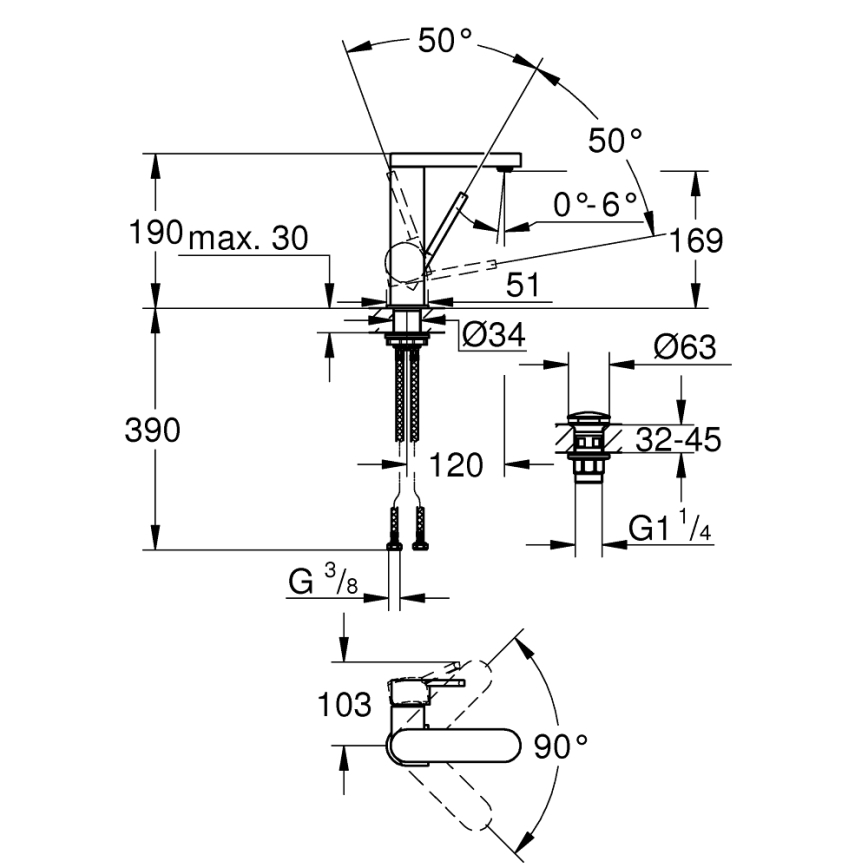 GROHE 23872003 - Umyvadlová baterie PLUS M lesklý chrom