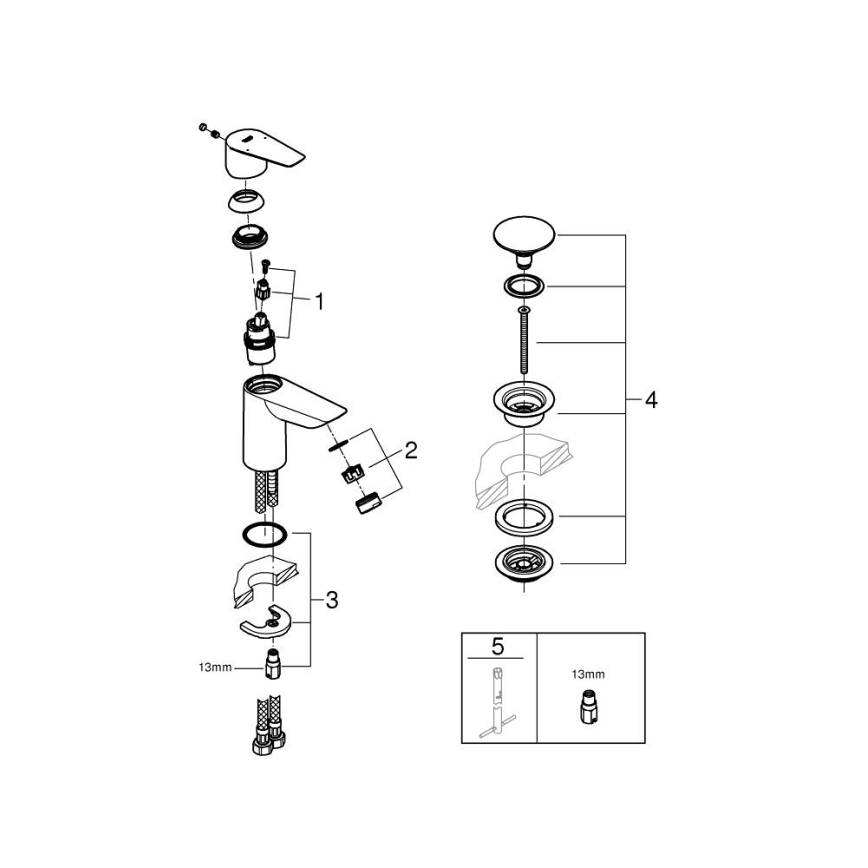 GROHE 23898001 - Umyvadlová baterie START EDGE lesklý chrom