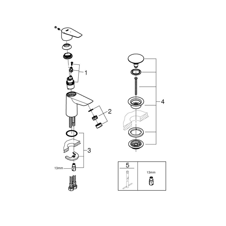 GROHE 23900001 - Umyvadlová baterie START EDGE velikost S lesklý chrom