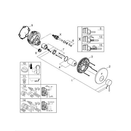 GROHE 24058DC1 - Sprchová baterie pro podomítkovou instalaci ESSENCE nerez