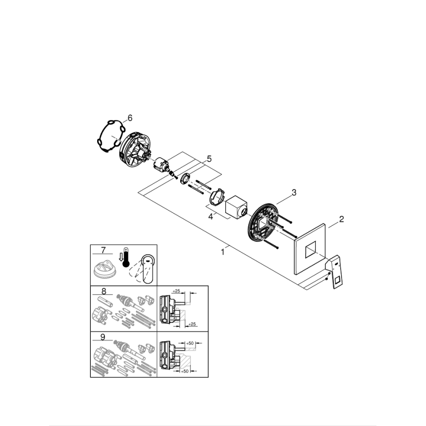 GROHE 24061000 - Sprchová baterie EUROCUBE lesklý chrom