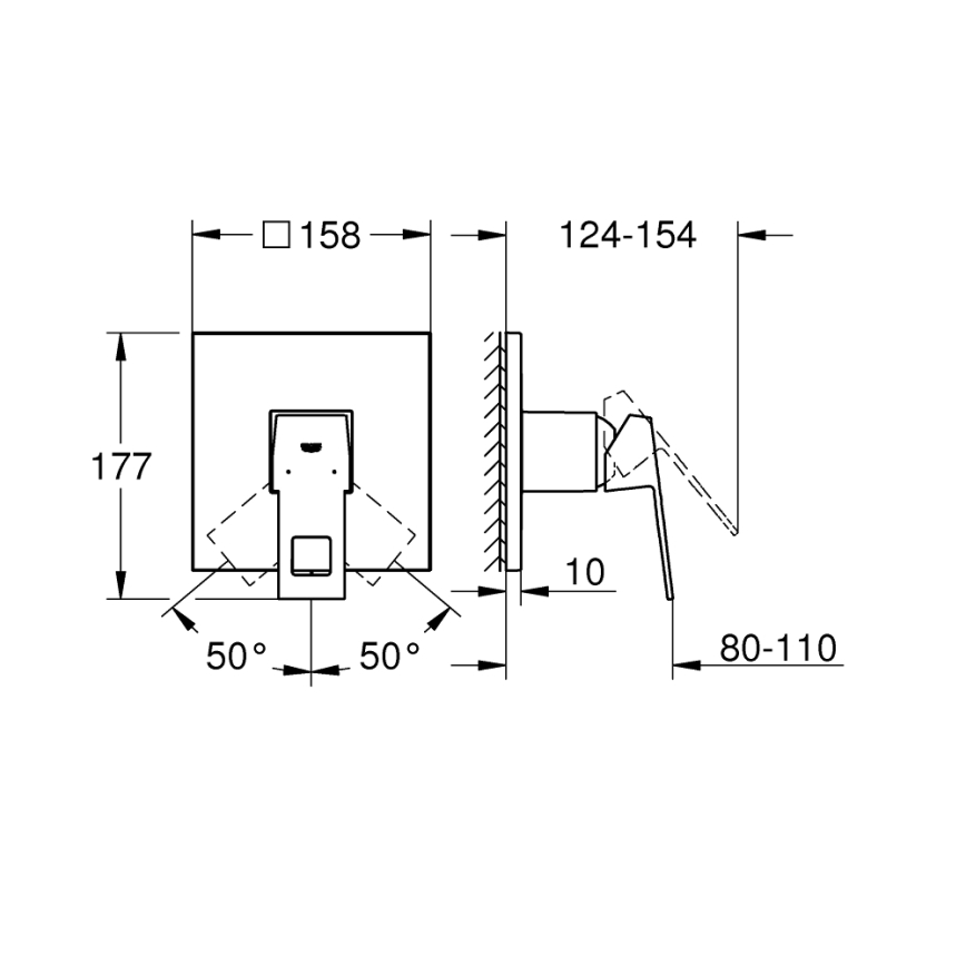 GROHE 24061000 - Sprchová baterie EUROCUBE lesklý chrom