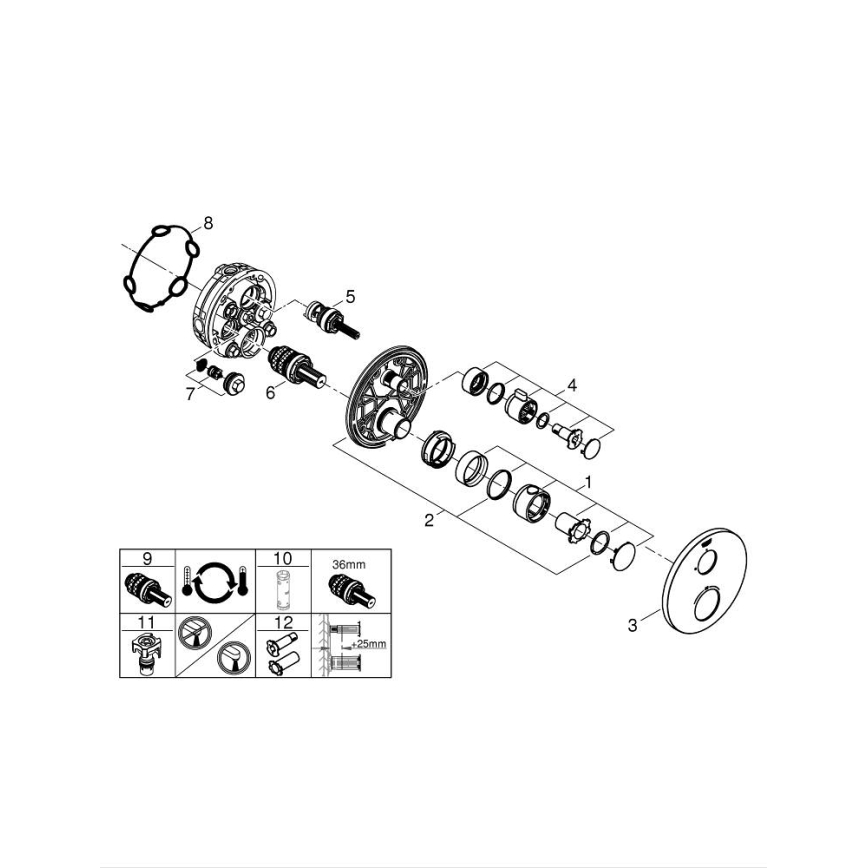 GROHE 24075000 - Termostatická sprchová baterie GROHTHERM lesklý chrom