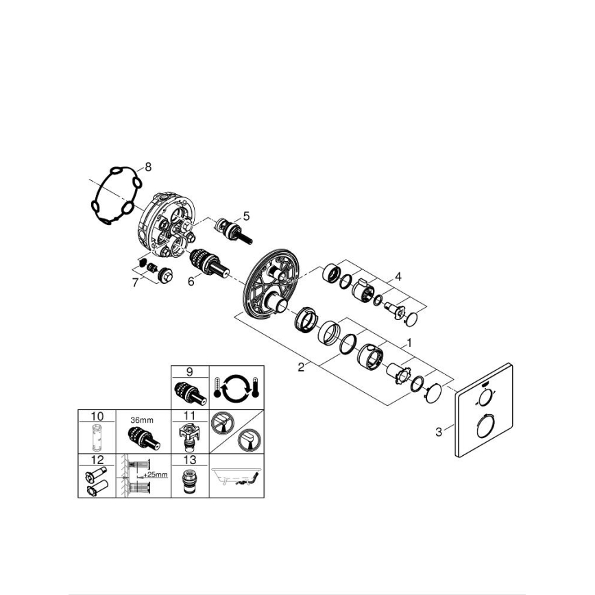 GROHE 24080000 - Termostatická vanová baterie GROHTHERM lesklý chrom