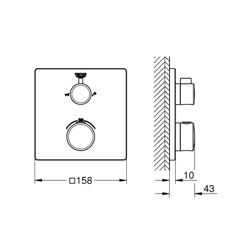 GROHE 24080000 - Termostatická vanová baterie GROHTHERM lesklý chrom
