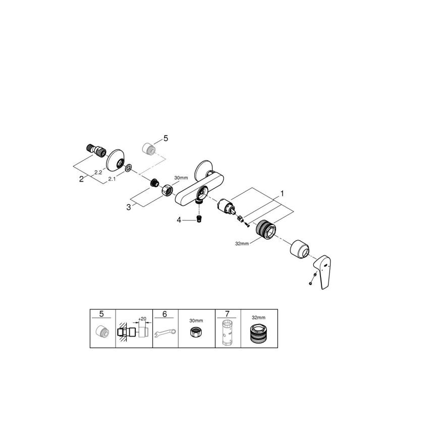 GROHE 24197001 - Sprchová baterie START EDGE DN 15 lesklý chrom