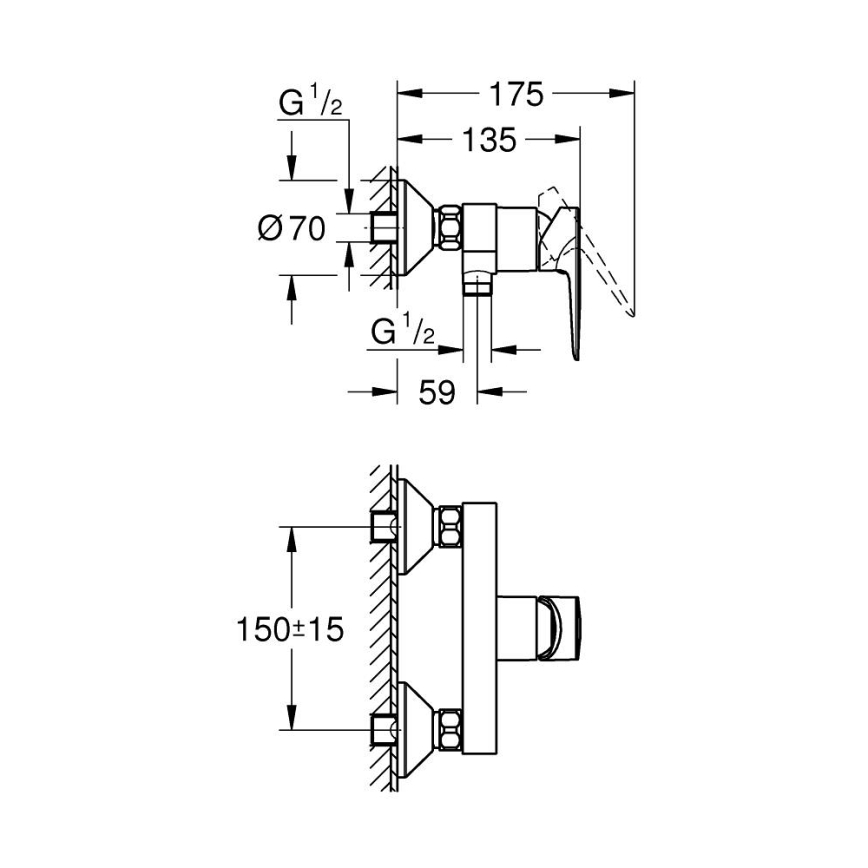 GROHE 24197001 - Sprchová baterie START EDGE DN 15 lesklý chrom