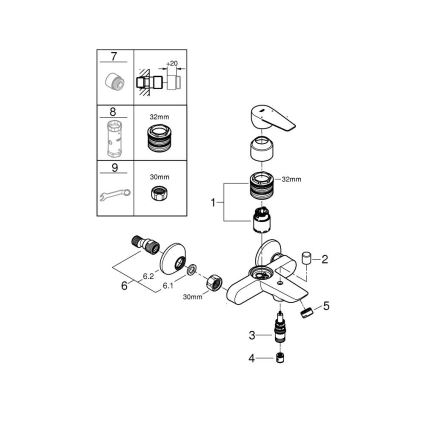 GROHE 24198001 - Vanová baterie DN 15 lesklý chrom
