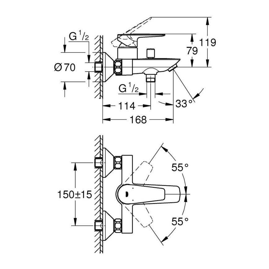 GROHE 24198001 - Vanová baterie DN 15 lesklý chrom