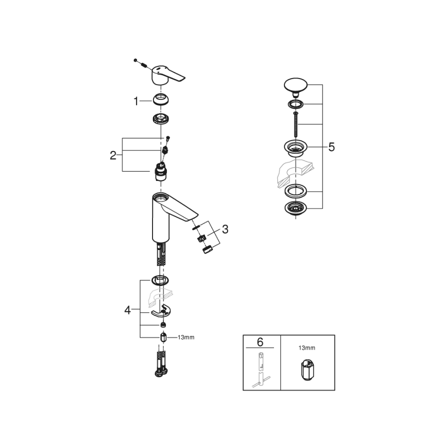 GROHE 24204002 - Umyvadlová baterie START velikost M lesklý chrom