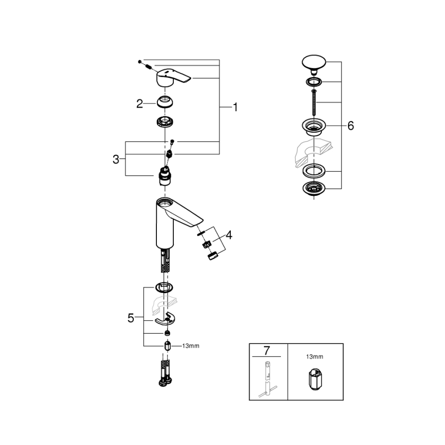 GROHE 24204002 - Umyvadlová baterie START velikost M lesklý chrom