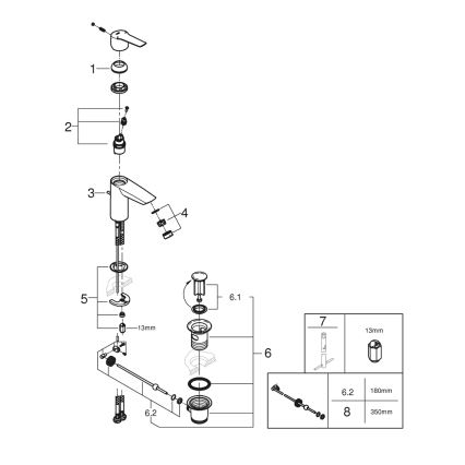 GROHE 242092432 - Umyvadlová baterie QUICKFIX START 165 mm černá