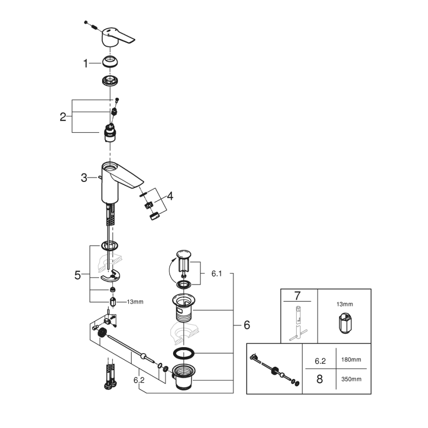 GROHE 242092432 - Umyvadlová baterie QUICKFIX START 165 mm černá
