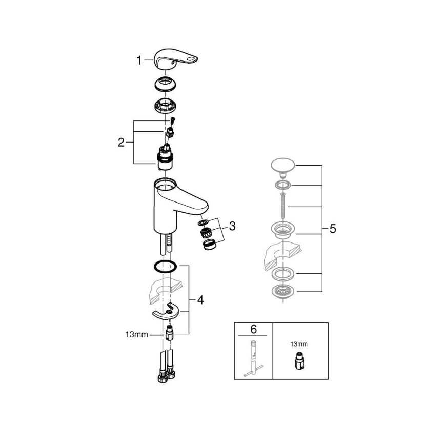 GROHE 24317001 - Umyvadlová baterie SWIFT 162 mm lesklý chrom