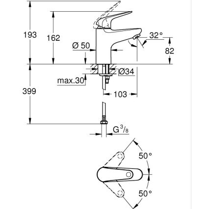 GROHE 24317001 - Umyvadlová baterie SWIFT 162 mm lesklý chrom