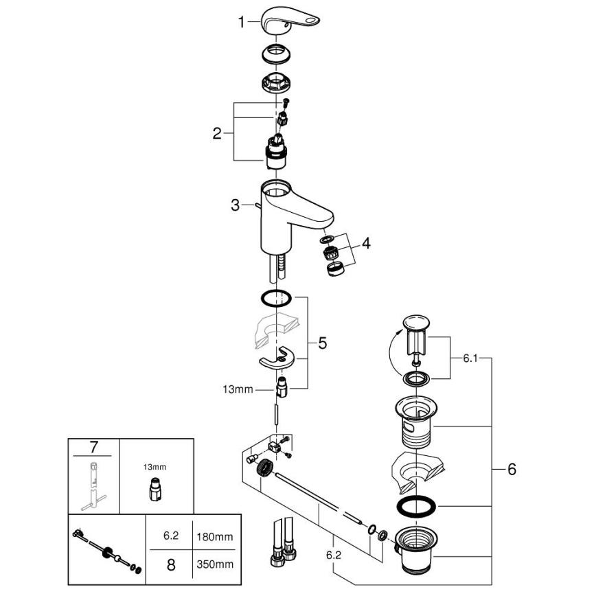 GROHE 24328001 - Umyvadlová baterie SWIFT 179 mm lesklý chrom