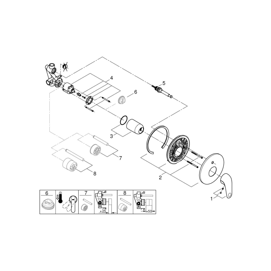 GROHE 24336001 - Vanová baterie SWIFT DN 15 lesklý chrom