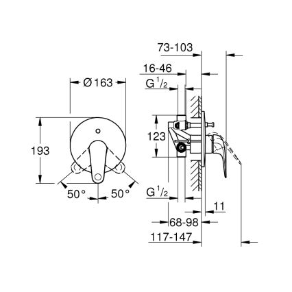 GROHE 24336001 - Vanová baterie SWIFT DN 15 lesklý chrom