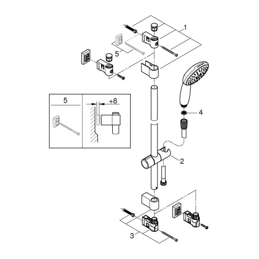 GROHE 26032001 - Sprchová souprava VITALIO START 110 600 mm lesklý chrom