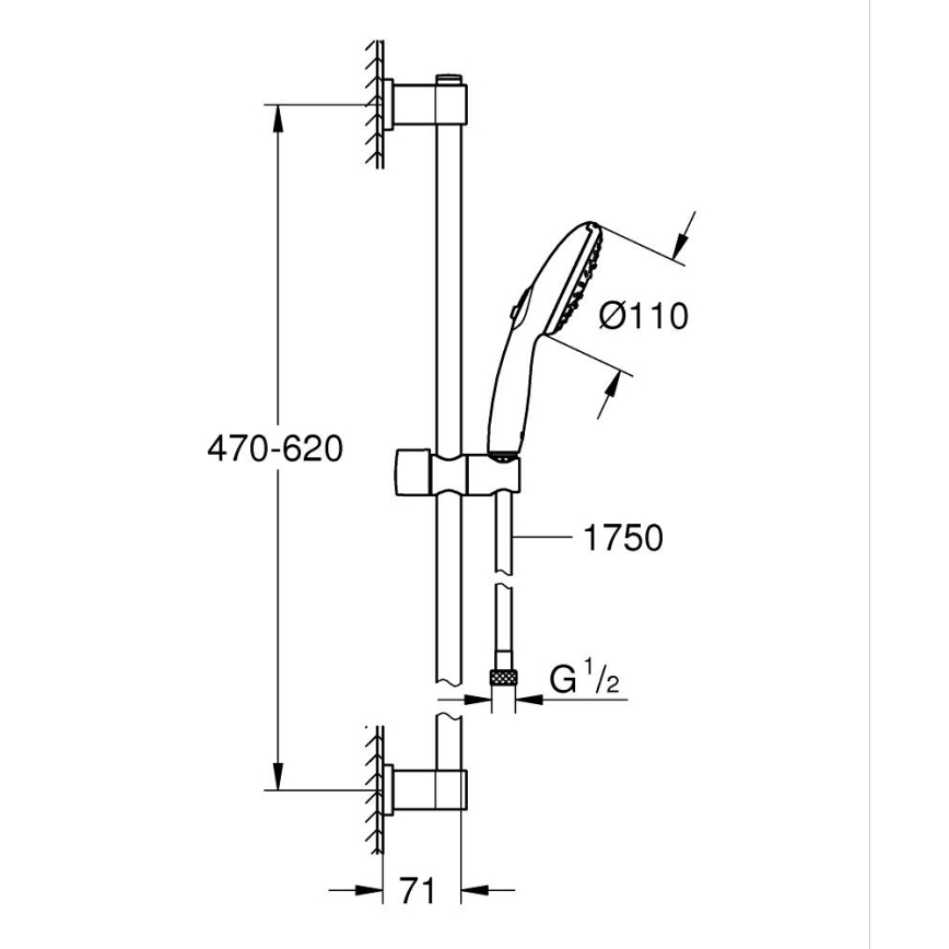 GROHE 26032001 - Sprchová souprava VITALIO START 110 600 mm lesklý chrom