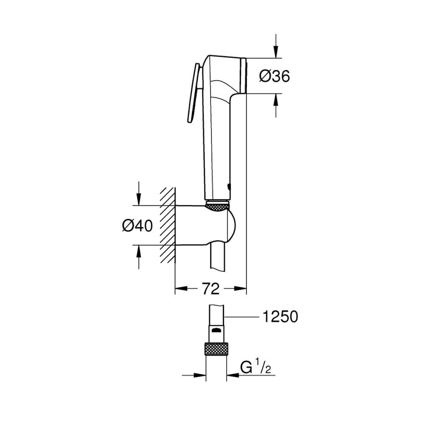 GROHE 26356IL0 - Ruční bidetová sprška TEMPESTA-F 30 1250 mm bílá