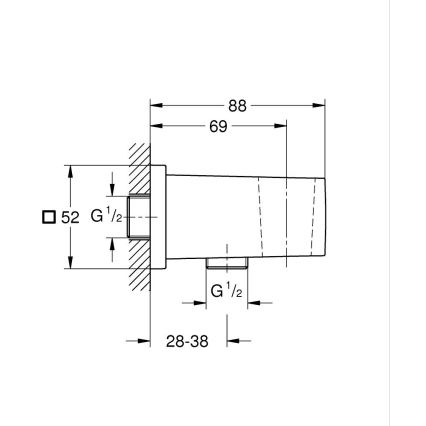 GROHE 26370DC0 - Nástěnné kolínko EUPHORIA CUBE DN 15 nerez