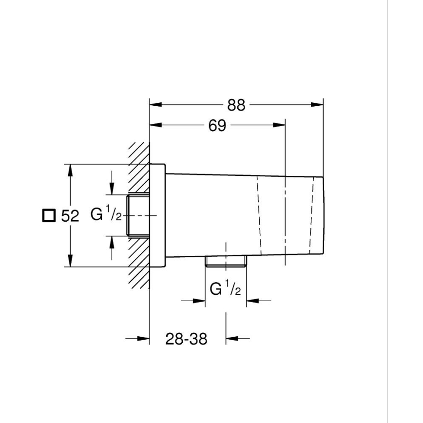 GROHE 26370DC0 - Nástěnné kolínko EUPHORIA CUBE DN 15 nerez