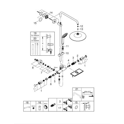 GROHE 26403001 - Sprchový systém VITALIO JOY 260 450 mm lesklý chrom