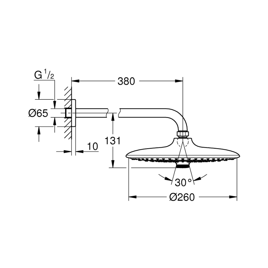 GROHE 26459000 - Hlavová sprcha EUPHORIA 260 380 mm lesklý chrom