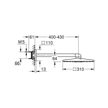 GROHE 26479000 - Hlavová sprcha RAINSHOWER SMARTACTIVE 310 CUBE lesklý chrom