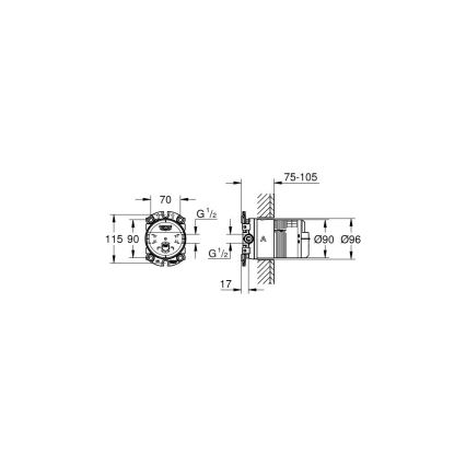 GROHE 26484000 - Univerzální vestavbové těleso RAINSHOWER DN 15 lesklý chrom