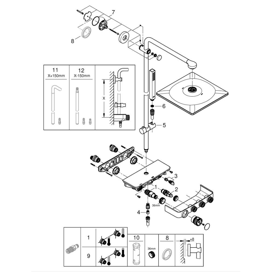GROHE 26508000 - Sprchový systém EUPHORIA SMARTCONTROL 310 CUBE lesklý chrom