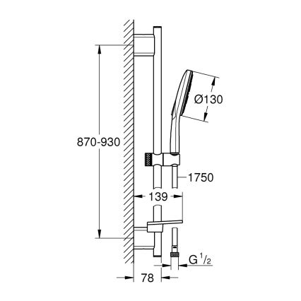 GROHE 26579LS0 - Sprchový set RAINSHOWER SMARTACTIVE 130 900 mm bílá