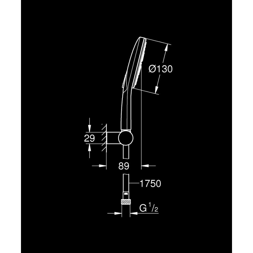 GROHE 26580000 - Set ruční sprchy RAINSHOWER SMARTACTIVE 130 1500 mm chrom