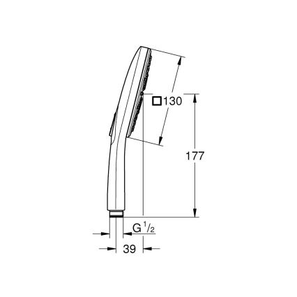 GROHE 26582DC0 - Ruční sprcha RAINSHOWER SMARTACTIVE 130 CUBE nerez