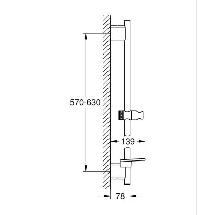 GROHE 26602GN0 - Sprchová tyč SMARTACTIVE 600 mm broušená zlatá