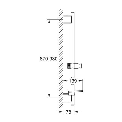 GROHE 26603DA0 - Sprchová tyč RAINSHOWER SMARTACTIVE 900 mm měděná