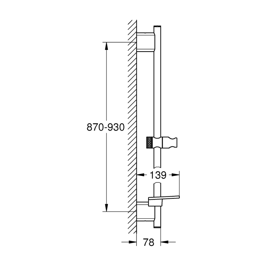 GROHE 26603DA0 - Sprchová tyč RAINSHOWER SMARTACTIVE 900 mm měděná