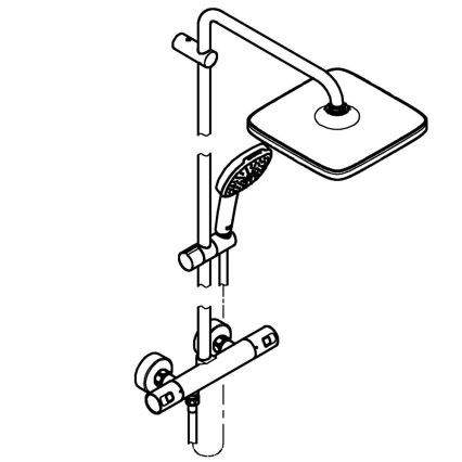 GROHE 266962431 - Sprchový systém VITALIO COMFORT 250 250 × 250 mm černá