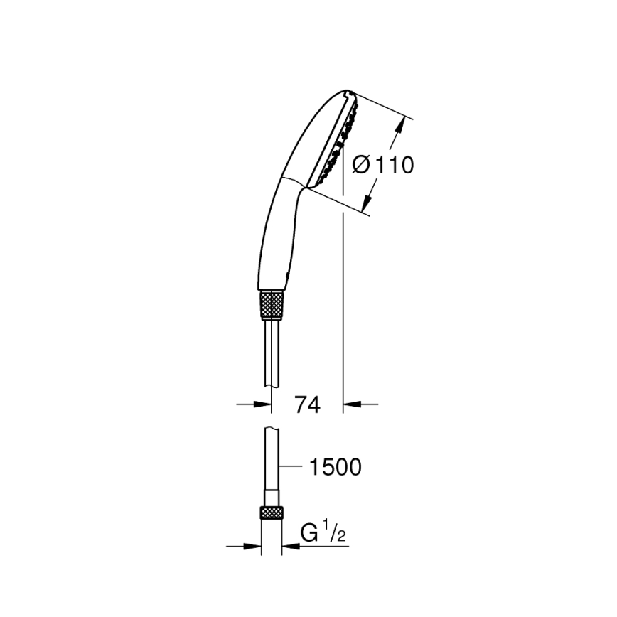 GROHE 26720001 - Ruční sprcha VITALIO START 110 1500 mm lesklý chrom