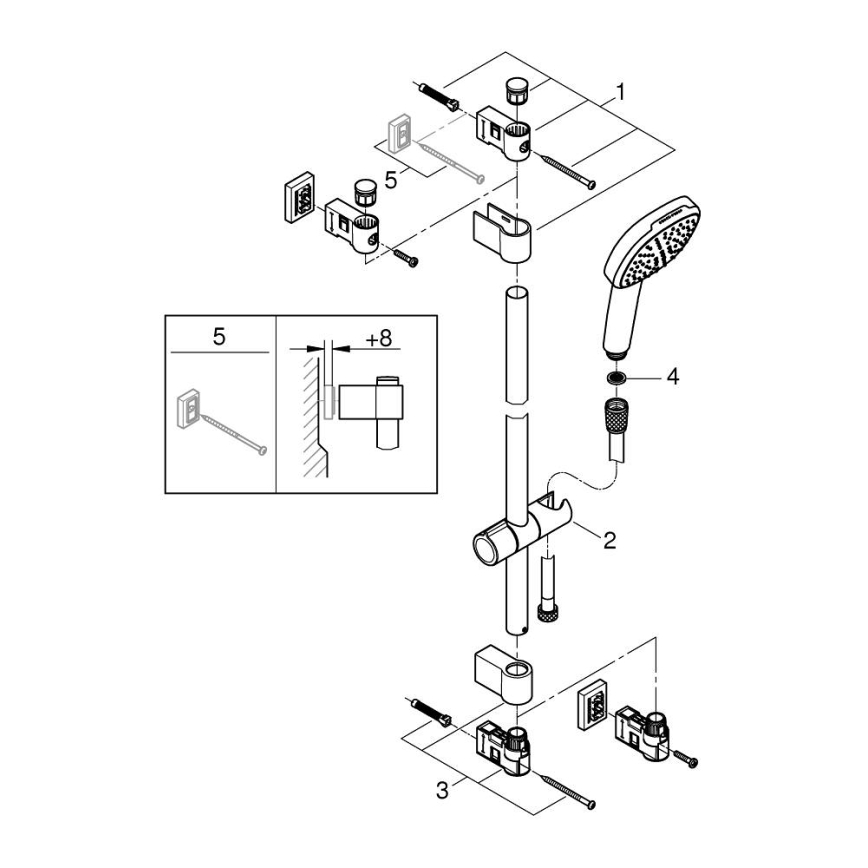 GROHE 26930001 - Sprchový set VITALIO COMFORT 110 900 mm lesklý chrom
