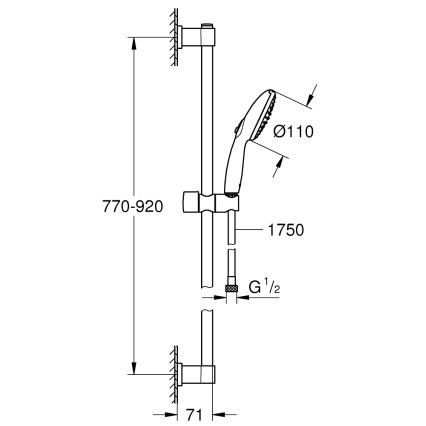 GROHE 269542431 - Sprchový set VITALIO START 110 900 mm černá