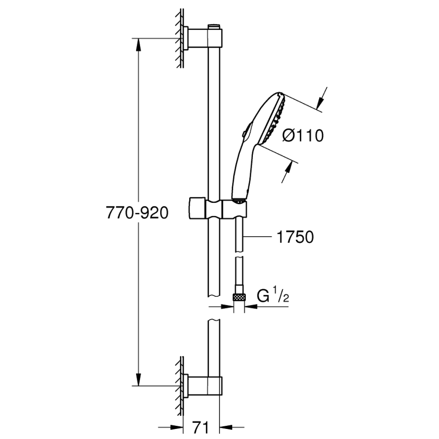 GROHE 269542431 - Sprchový set VITALIO START 110 900 mm černá
