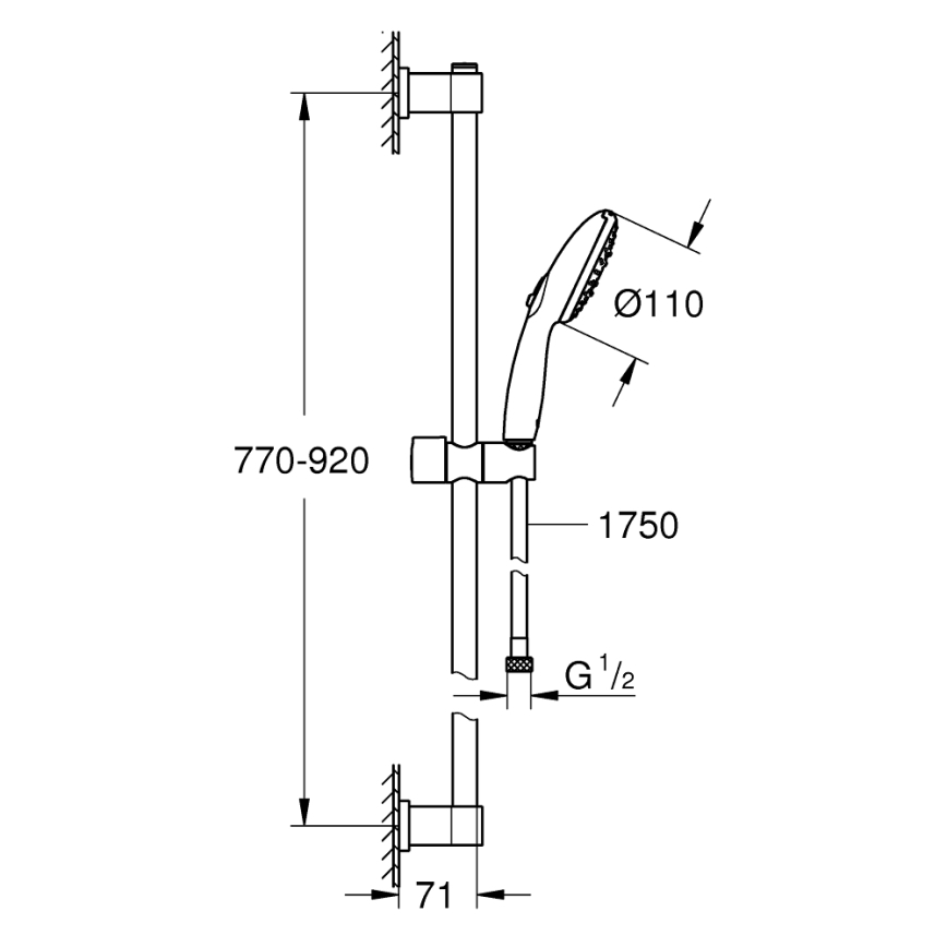 GROHE 26956001 - Sprchová sada VITALIO START 110 900 mm lesklý chrom