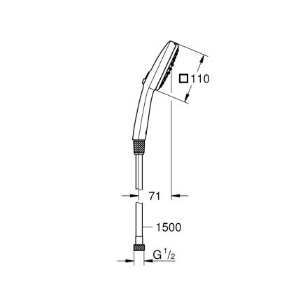 GROHE 26973001 - Ruční sprcha VITALIO COMFORT 110 110 mm lesklý chrom