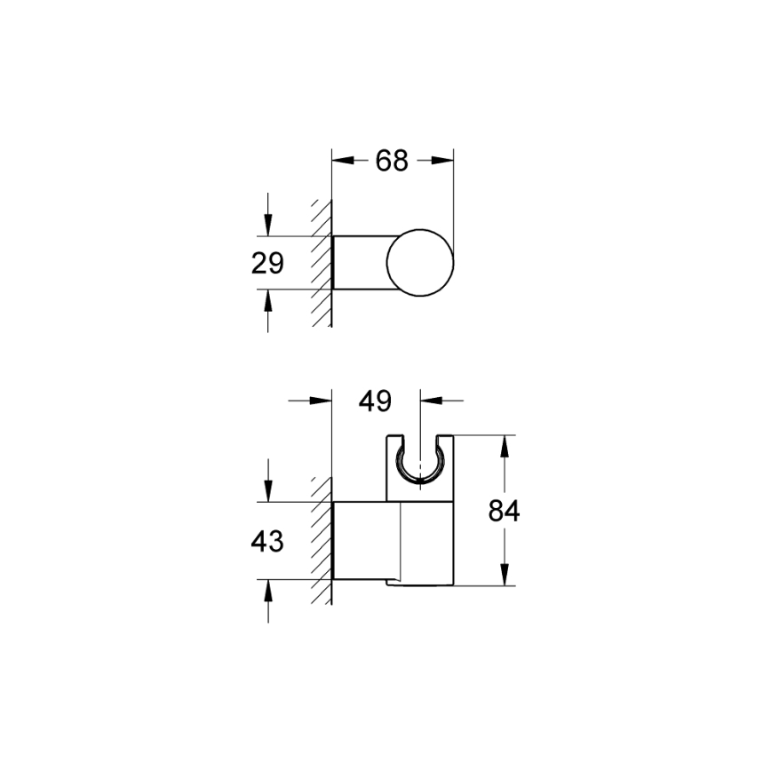 GROHE 27055000 - Nástěnný držák sprchy RAINSHOWER lesklý chrom