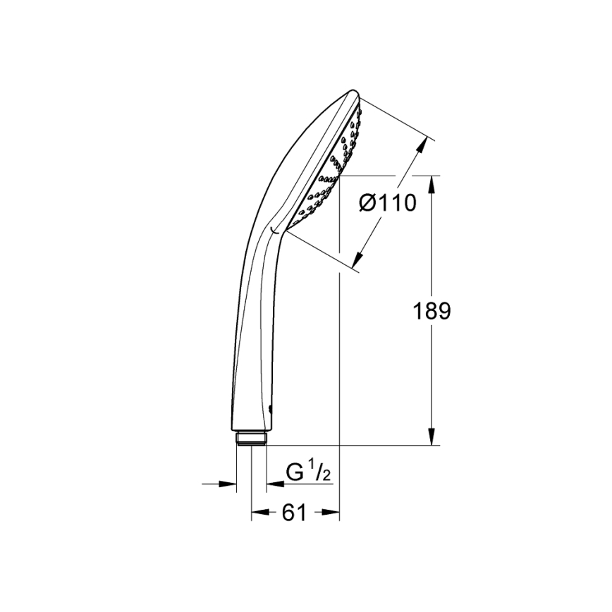 GROHE 27265000 - Ruční sprcha RAINSHOWER 130 lesklý chrom