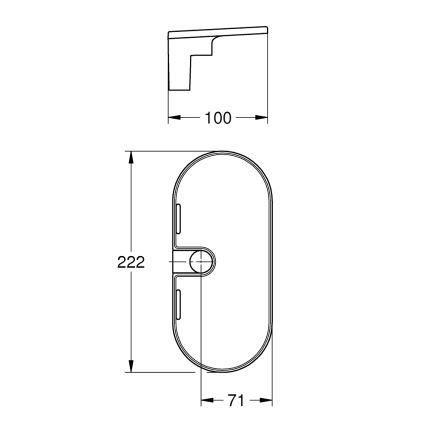 GROHE 27725001 - Polička VITALIO UNIVERSAL 222 x 100 mm bílá